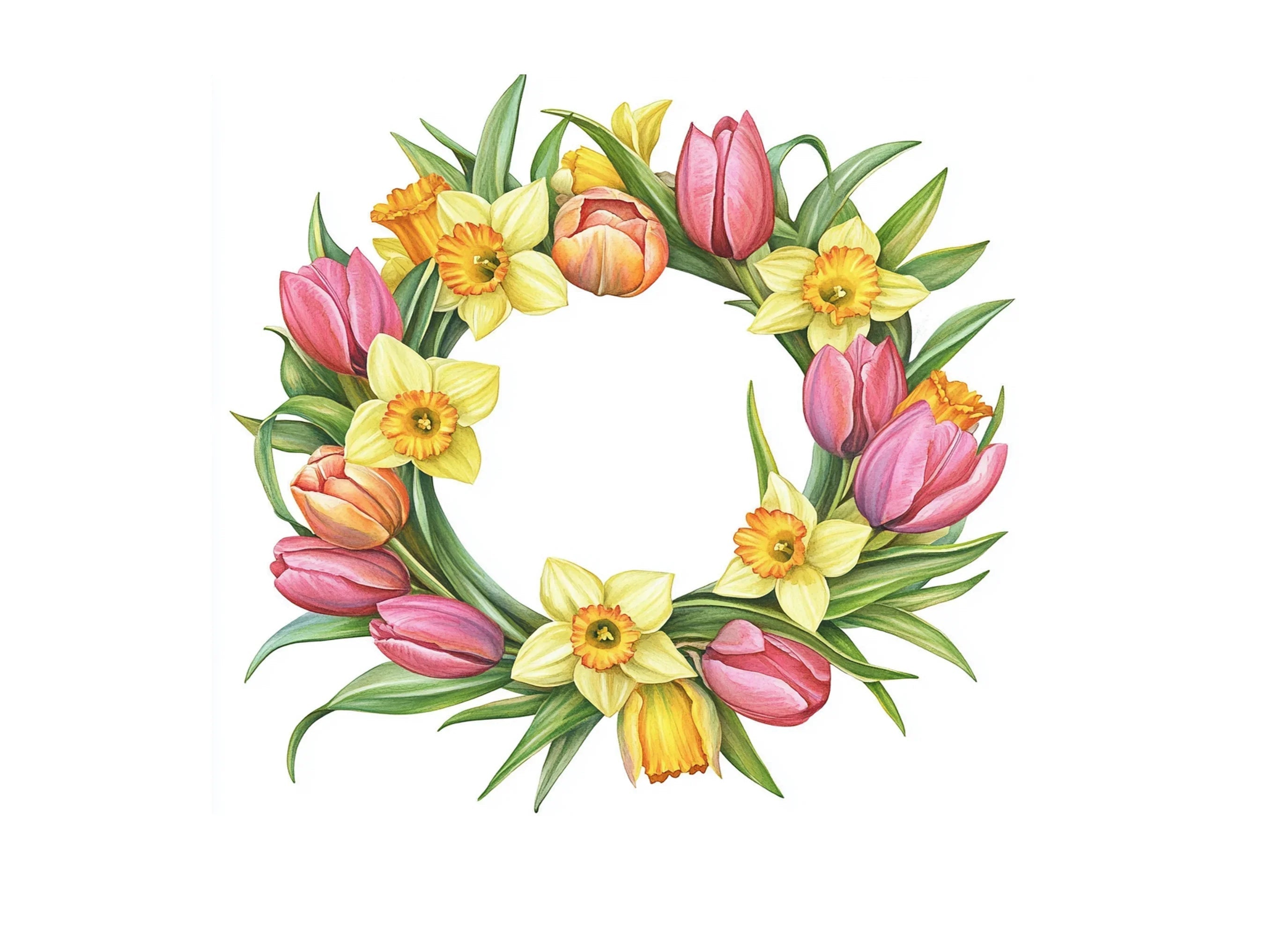 Spring Floral Wreaths Clipart Bundle