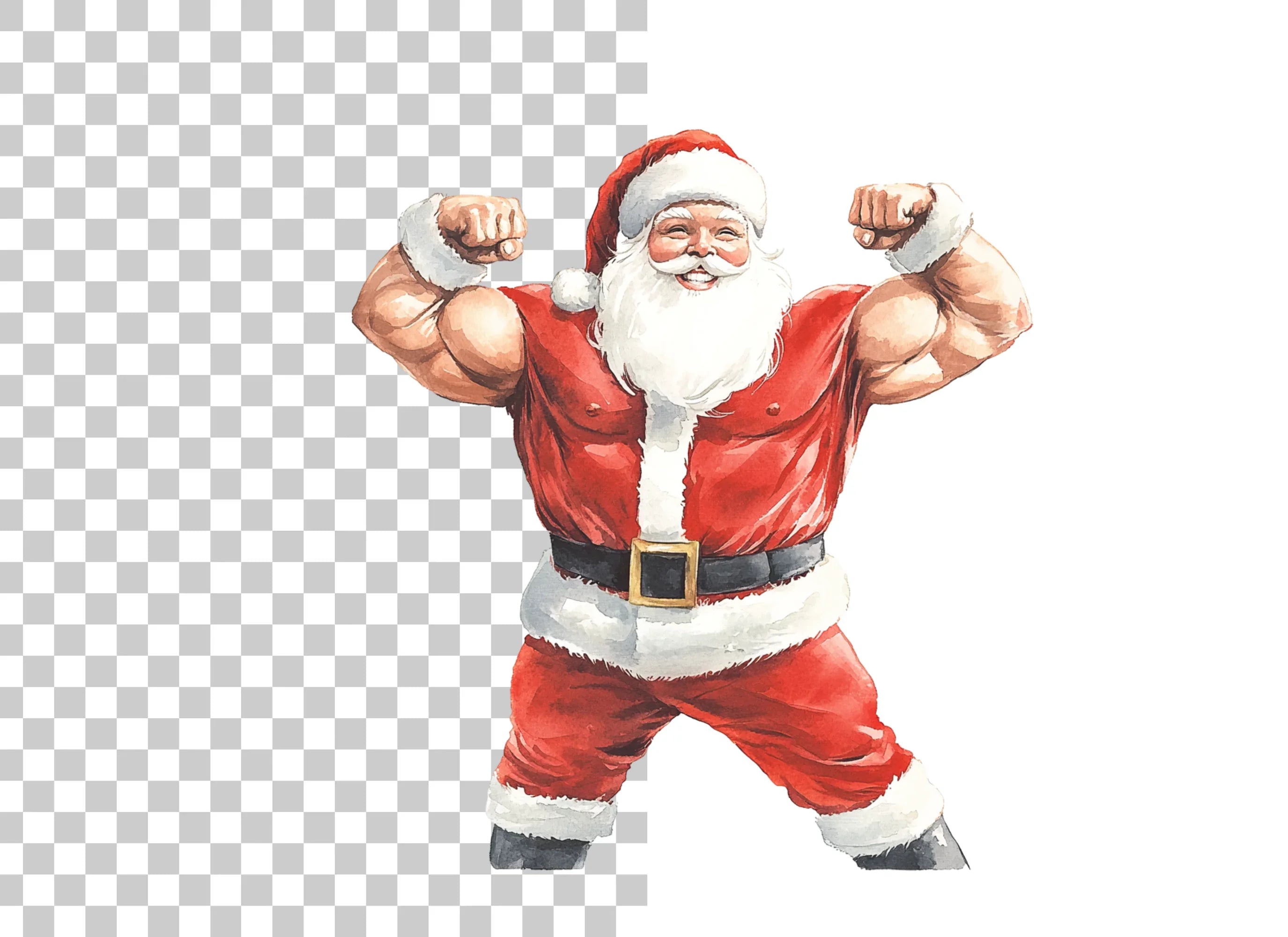 Strong Santa Clipart Bundle