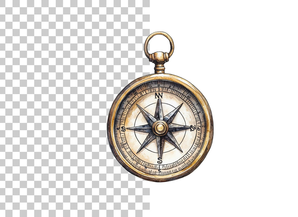 Vintage Compass Clipart Bundle