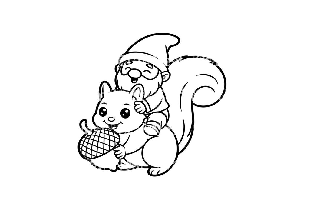 Gnome and Squirrel Friends Coloring Books