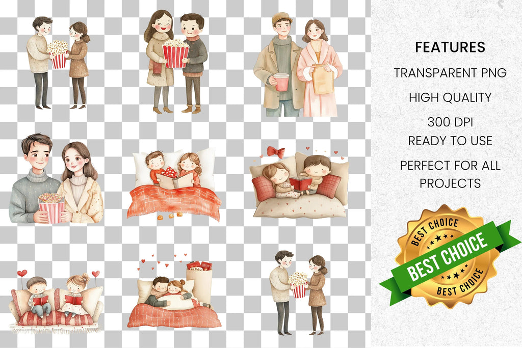 Romantic Couple Clipart Bundle