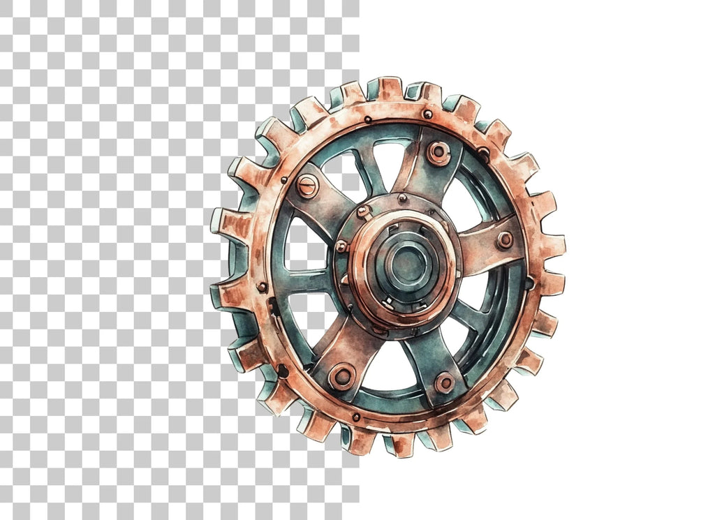 Rustic Steampunk Gears Clipart Bundle