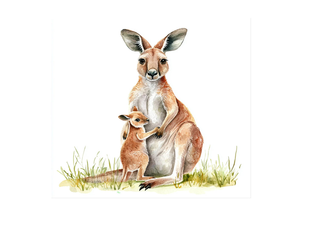 Kangaroo Family Illustration Clipart Bundle