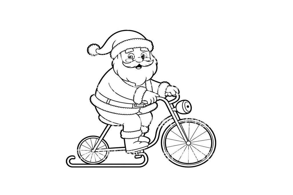 Santa on Sleigh BikeFun Coloring Books
