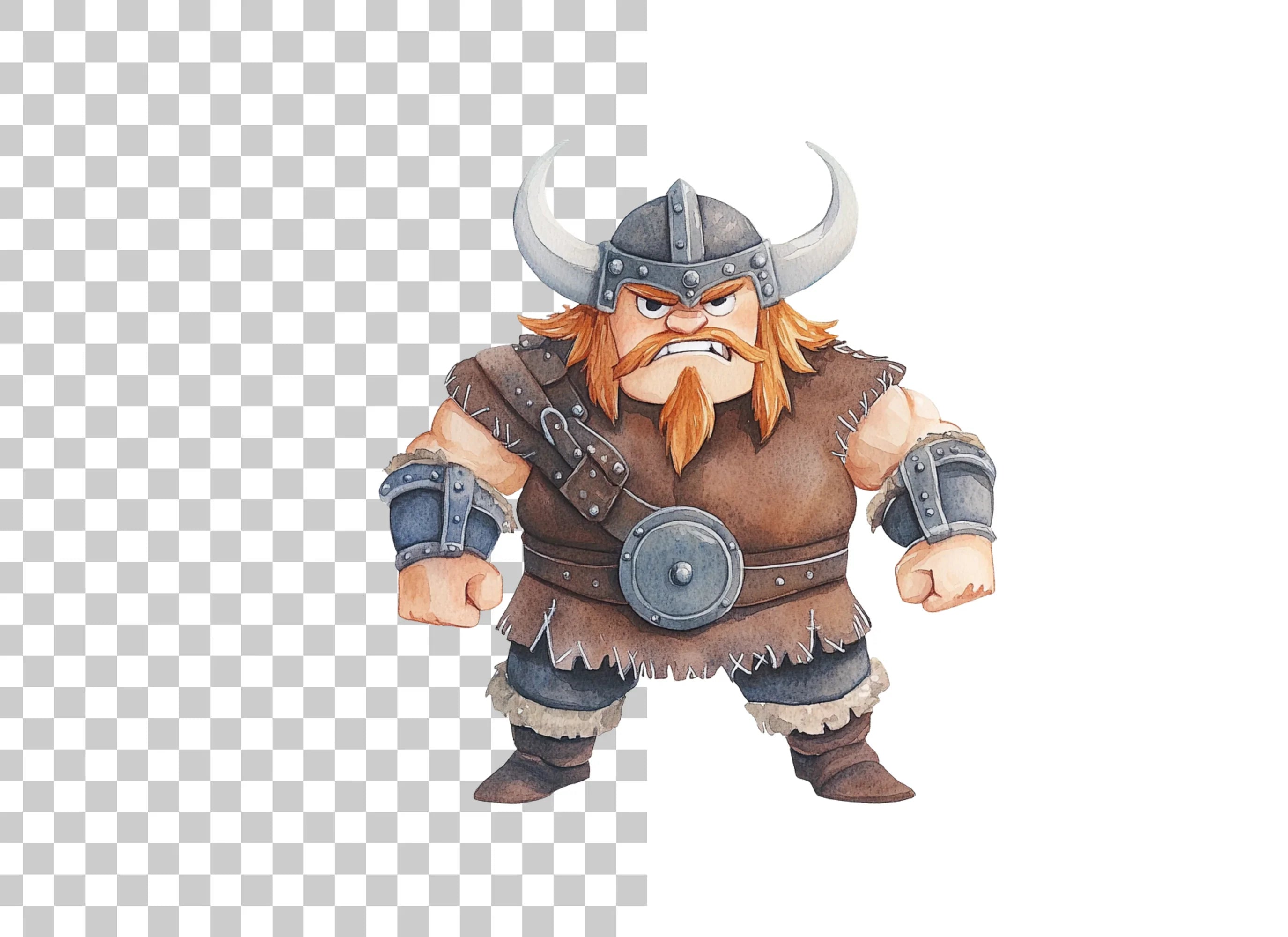 Chubby Viking Warrior Clipart Bundle