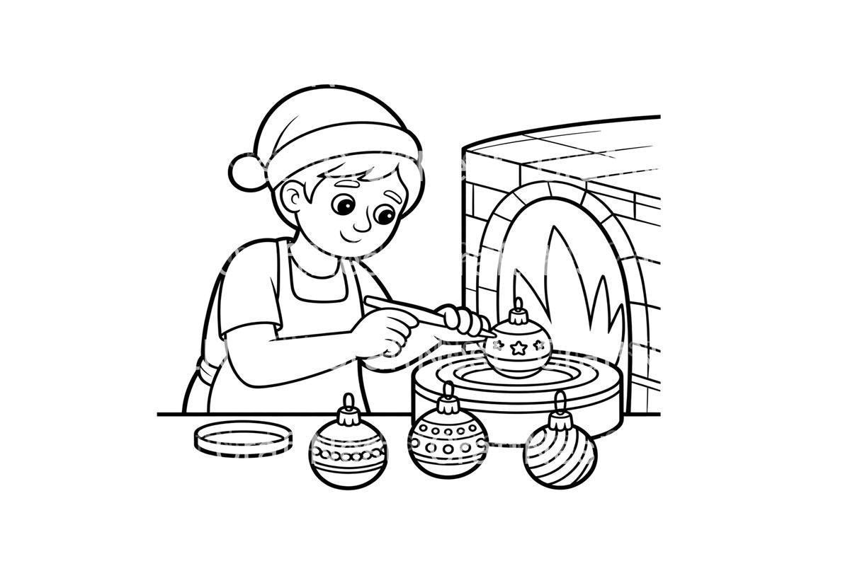 Christmas Ornament Making Coloring Books