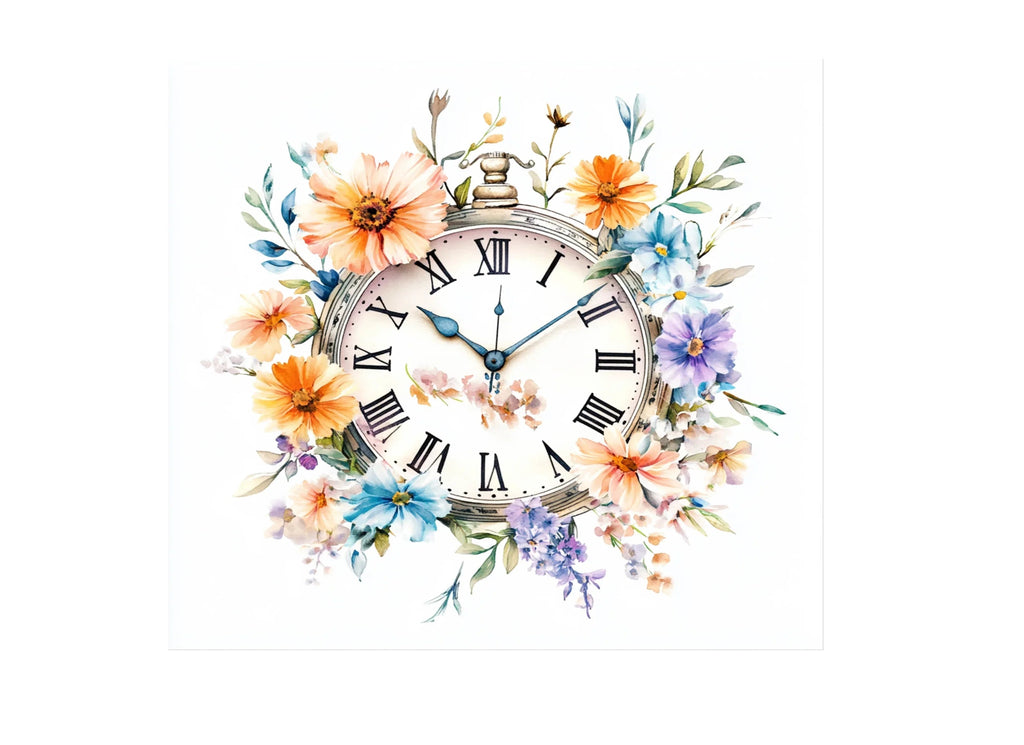 Floral Pocket Watch Clipart Bundle