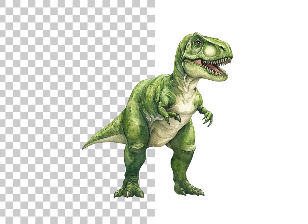 Green Rex Dinosaur Clipart Bundle
