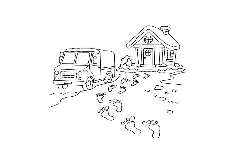 Winter Delivery Truck Coloring Books