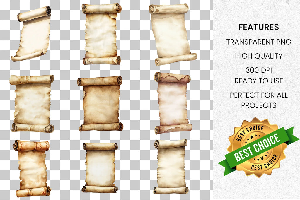 Vintage Scrolls Clipart Bundle