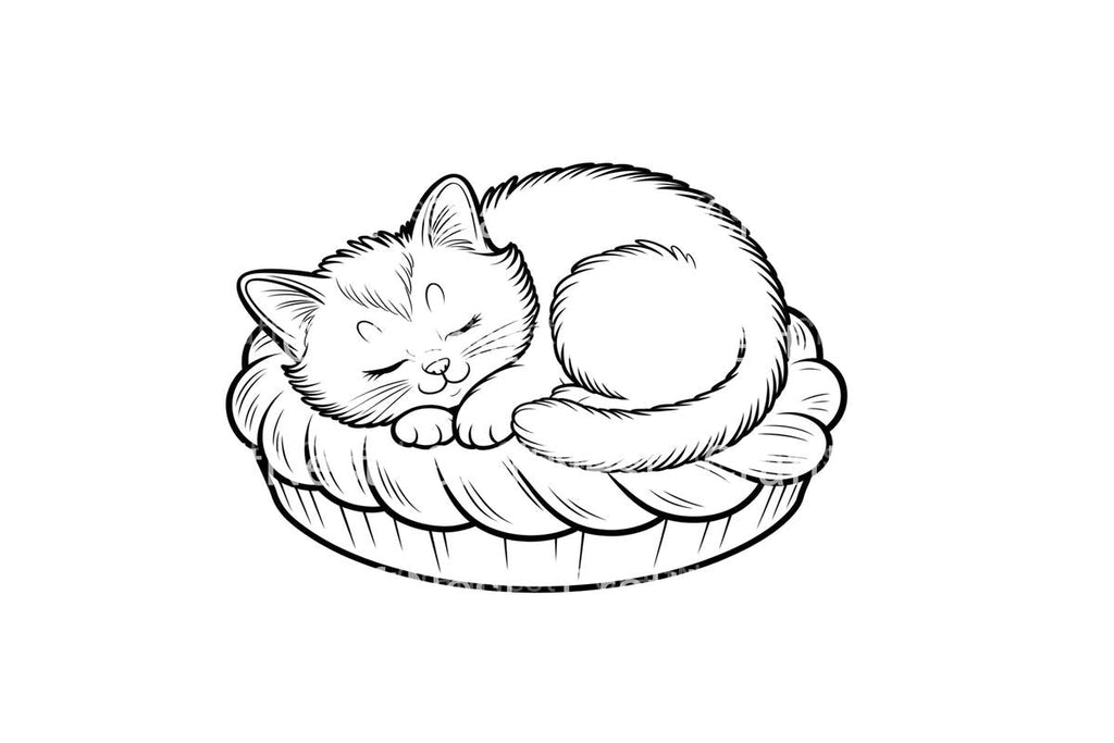Cute Sleeping Kittens Coloring Books