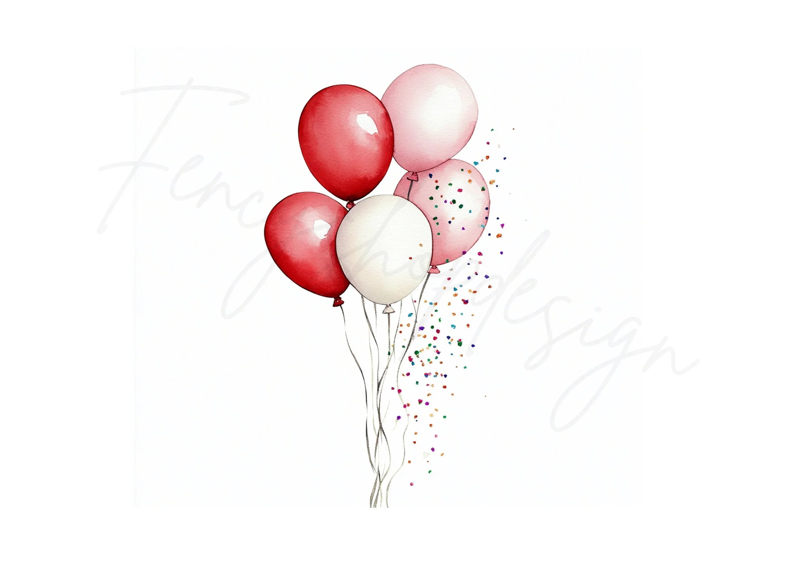 Balloon Confetti Clipart Bundle