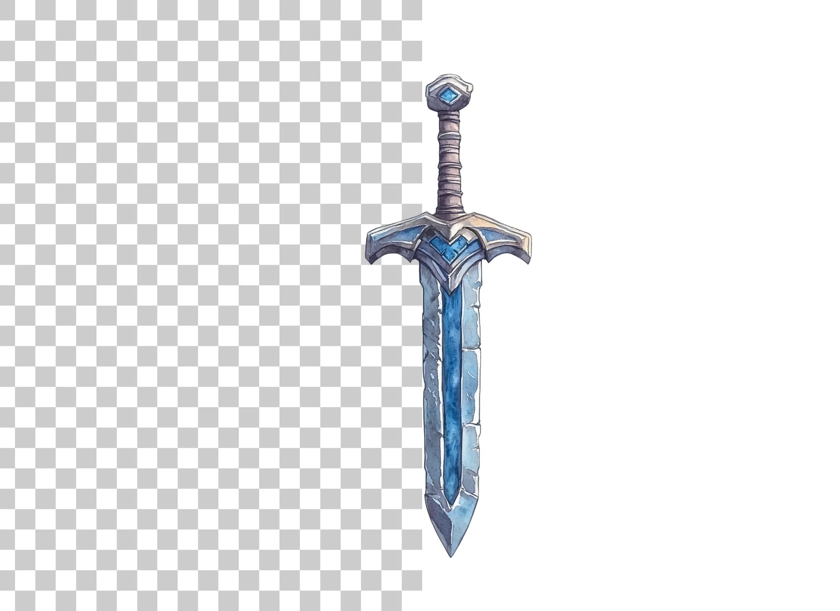 Fantasy Ice Sword Clipart Bundle