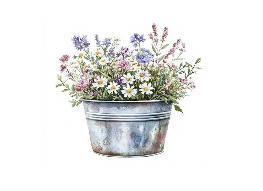 Flower Buckets Clipart Bundle