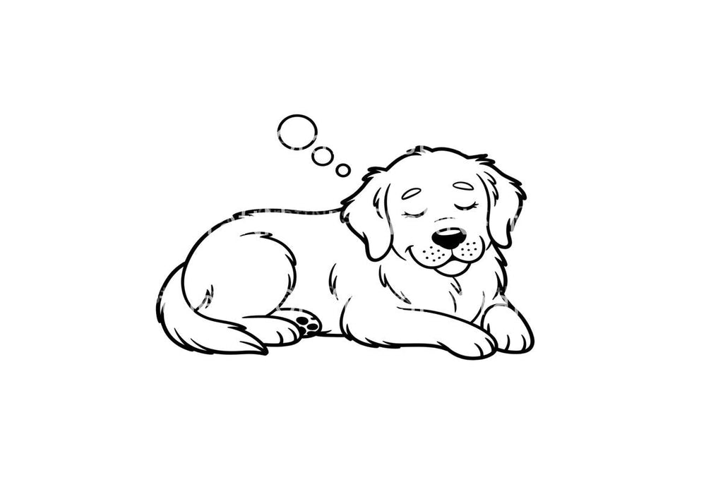 Cute Sleeping Puppy Dog Coloring Books