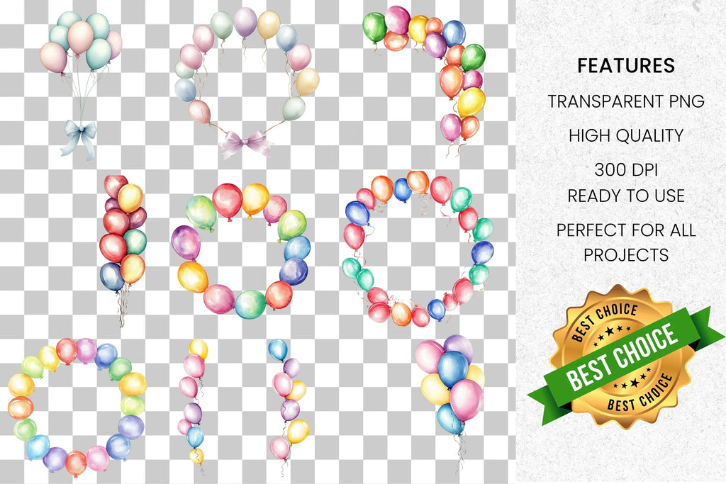 Balloon Frames Clipart Bundle