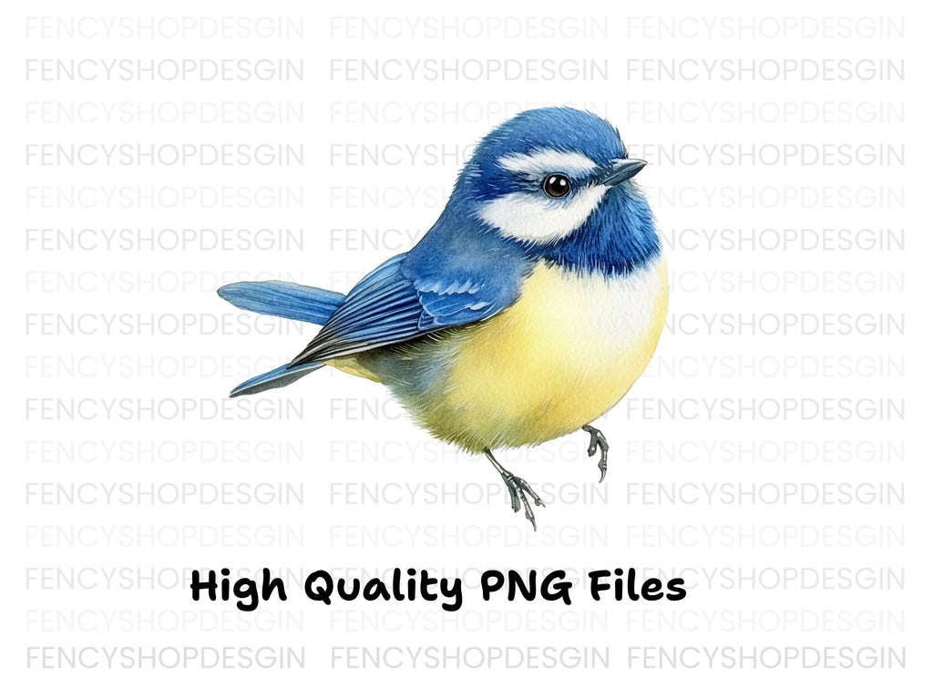 Cute Blue Tit Birds Clipart Bundle