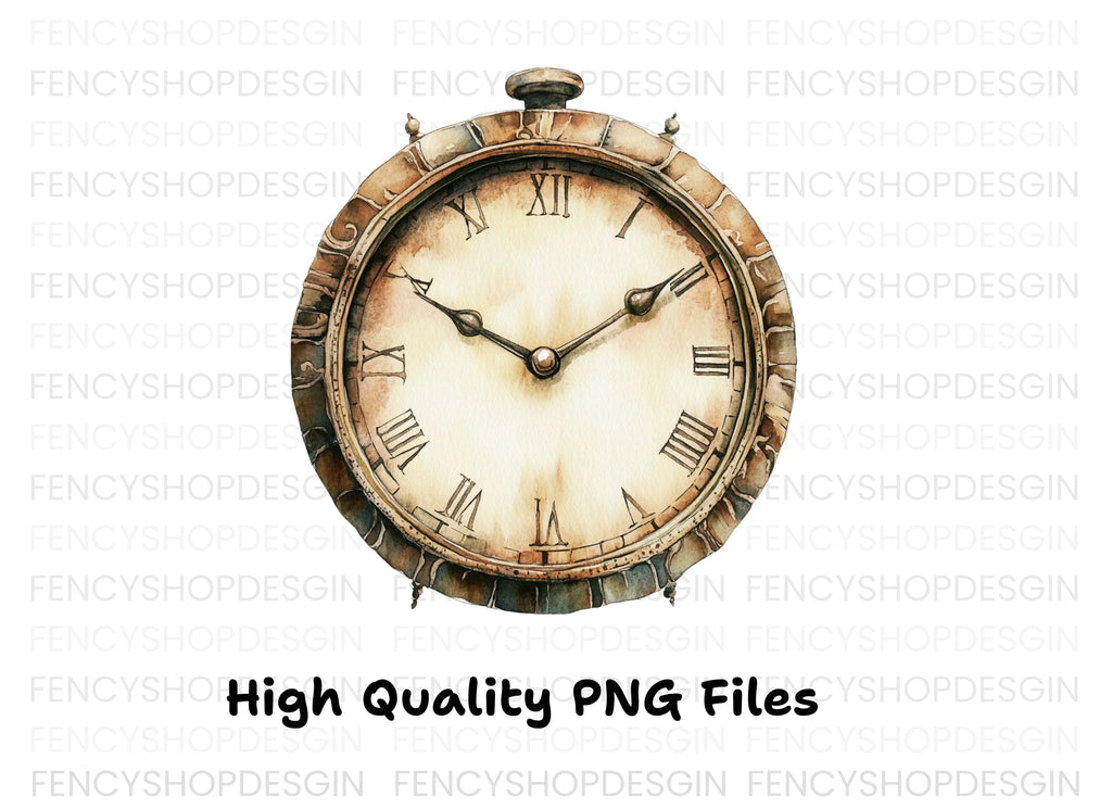 Antique Pocket Watch Clipart Bundle