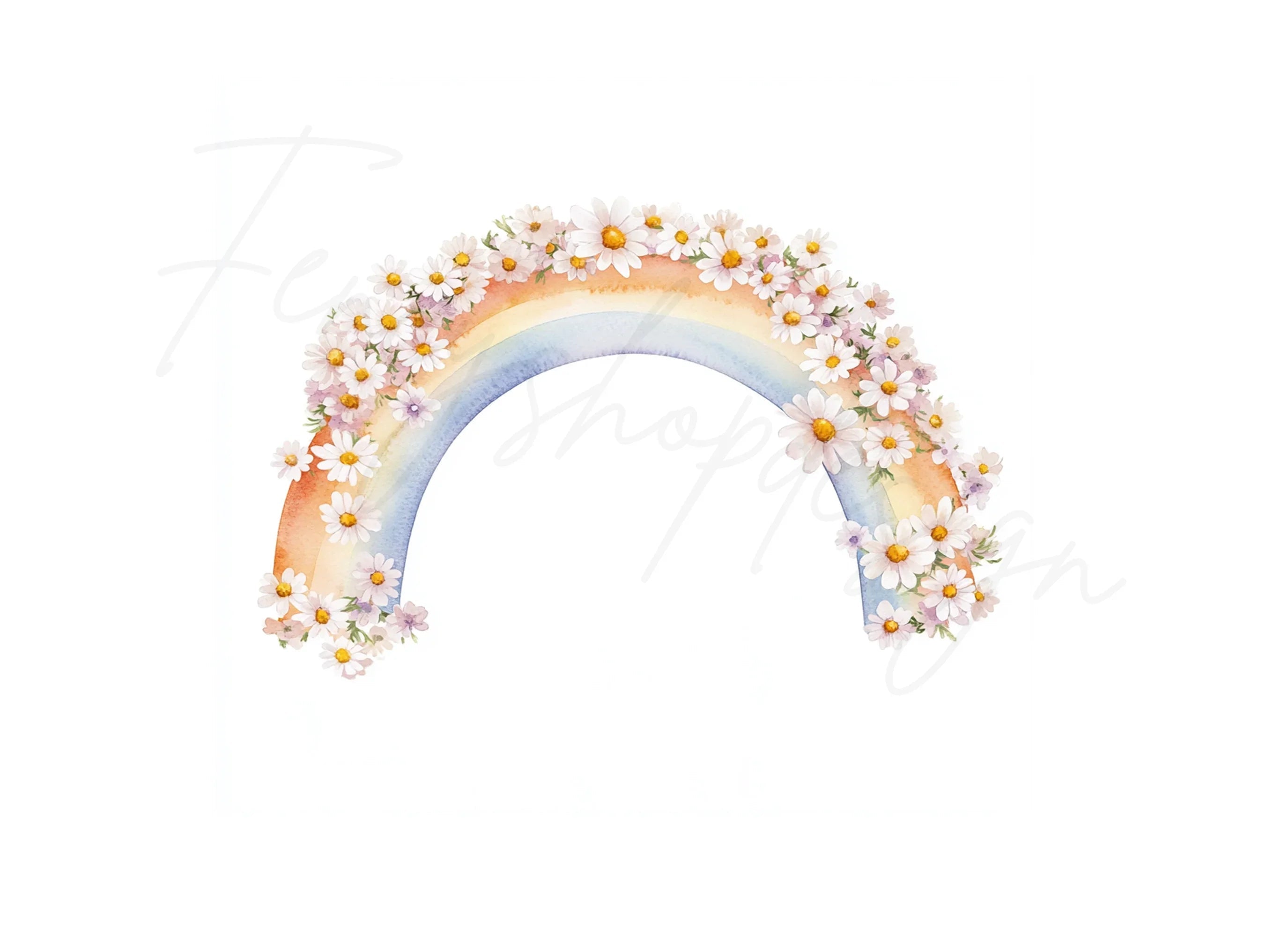 Daisy Rainbow Clipart Bundle