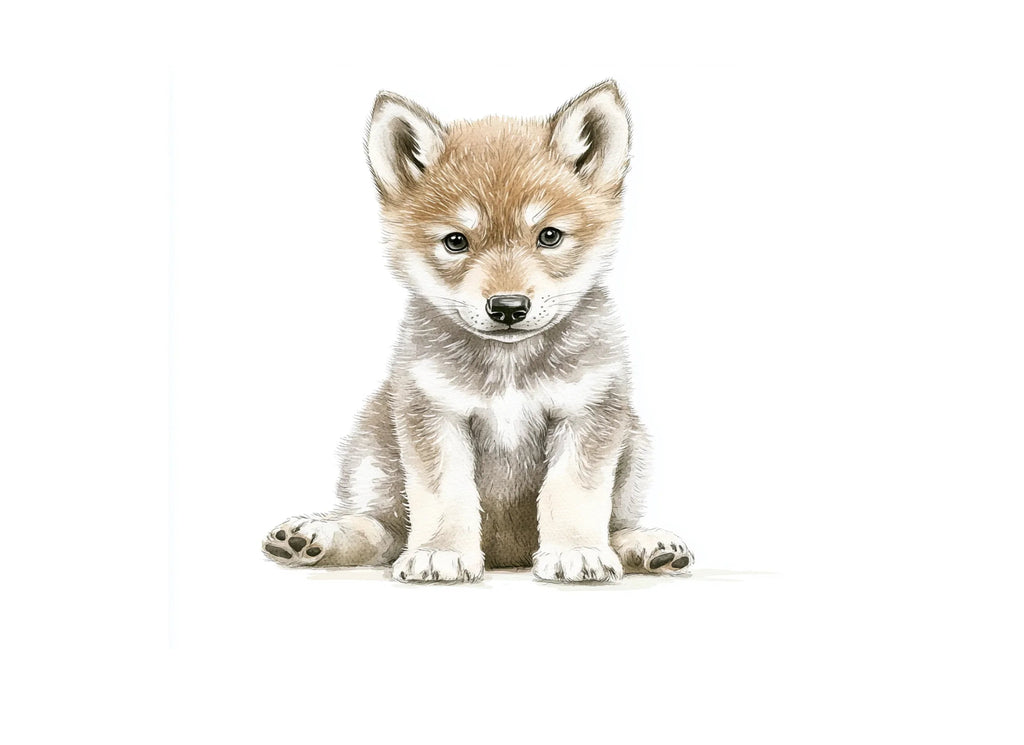 Adorable Baby Wolf Clipart Bundle