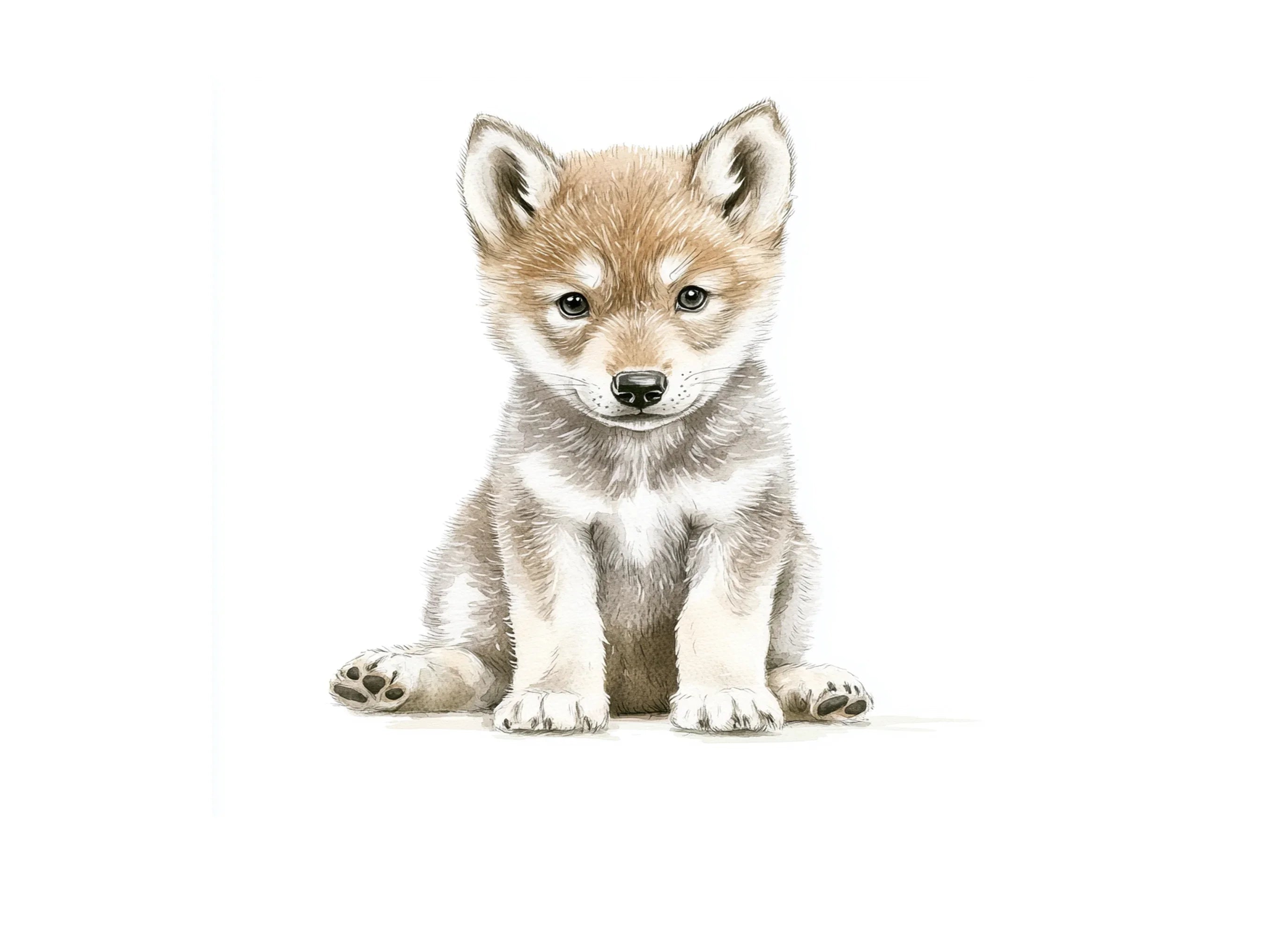 Adorable Baby Wolf Clipart Bundle