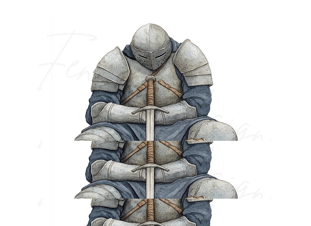 Medieval Knights Resting Clipart Bundle