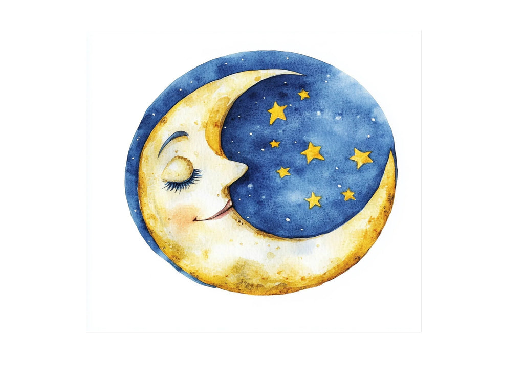 Sleeping Moon and Stars Clipart Bundle