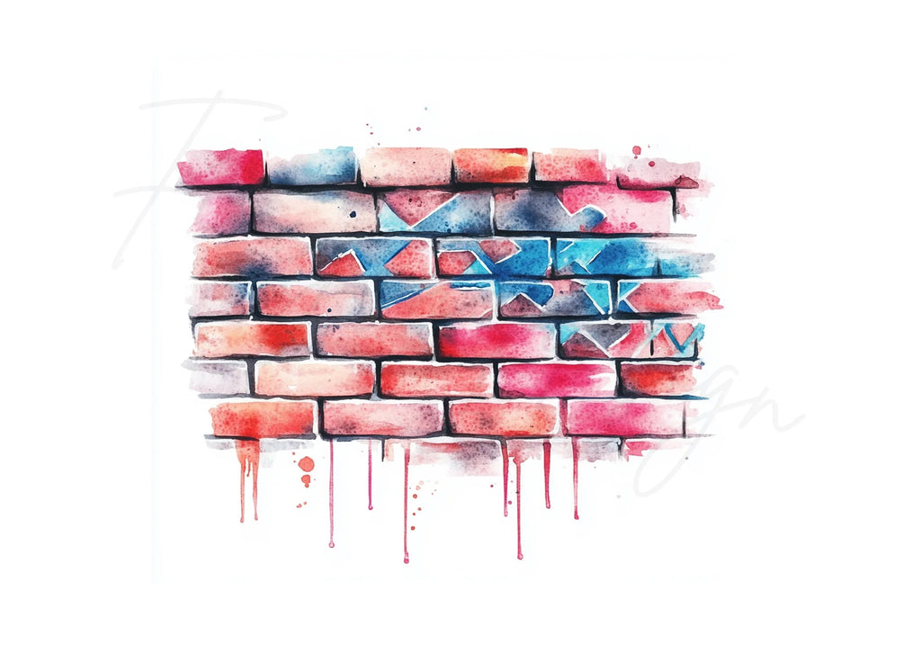 Graffiti Brick Wall Clipart Bundle