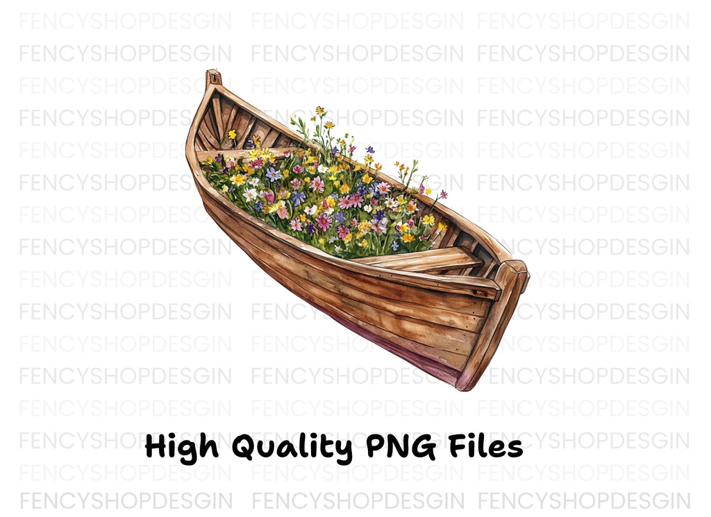 Floral Boat Clipart Bundle