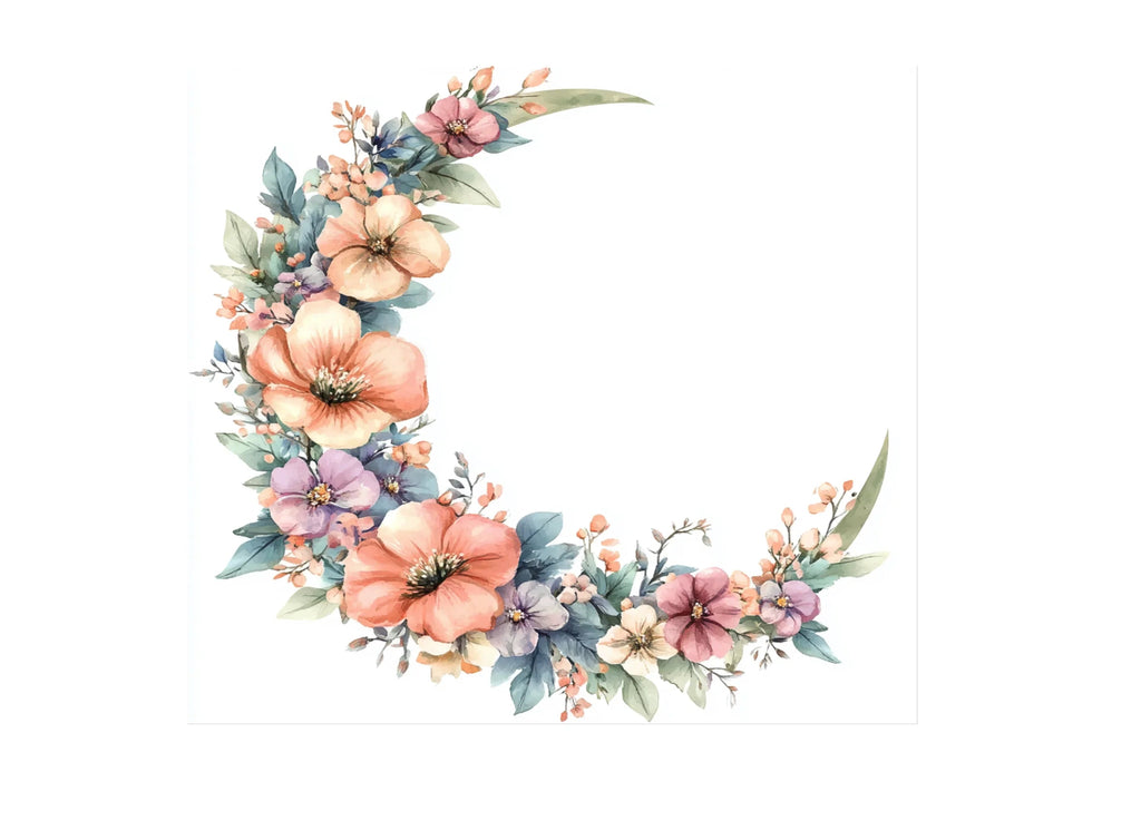 Floral Moon Clipart Bundle