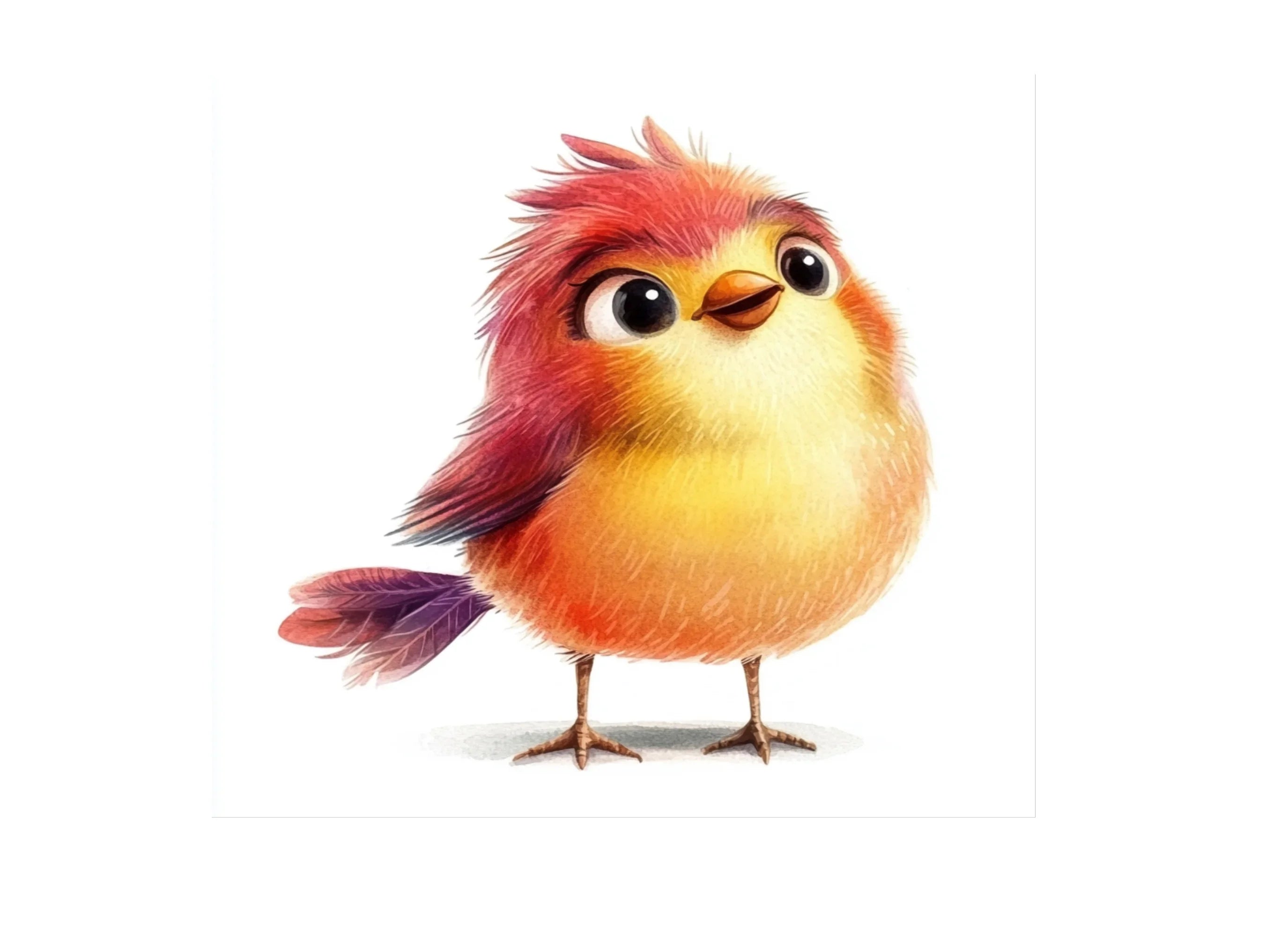 Cute Fluffy Bird Clipart Bundle