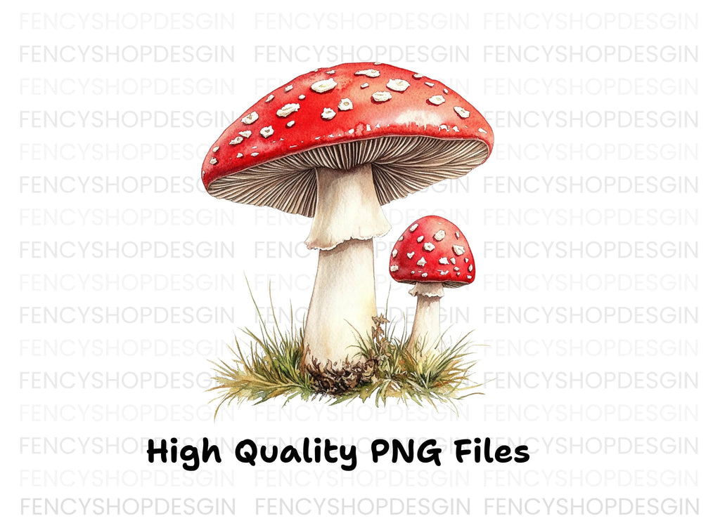 Fly Agaric Mushrooms Clipart Bundle
