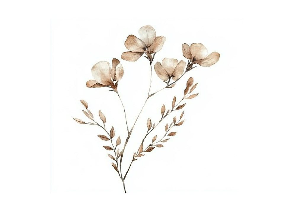 Boho Neutral Floral Clipart Bundle