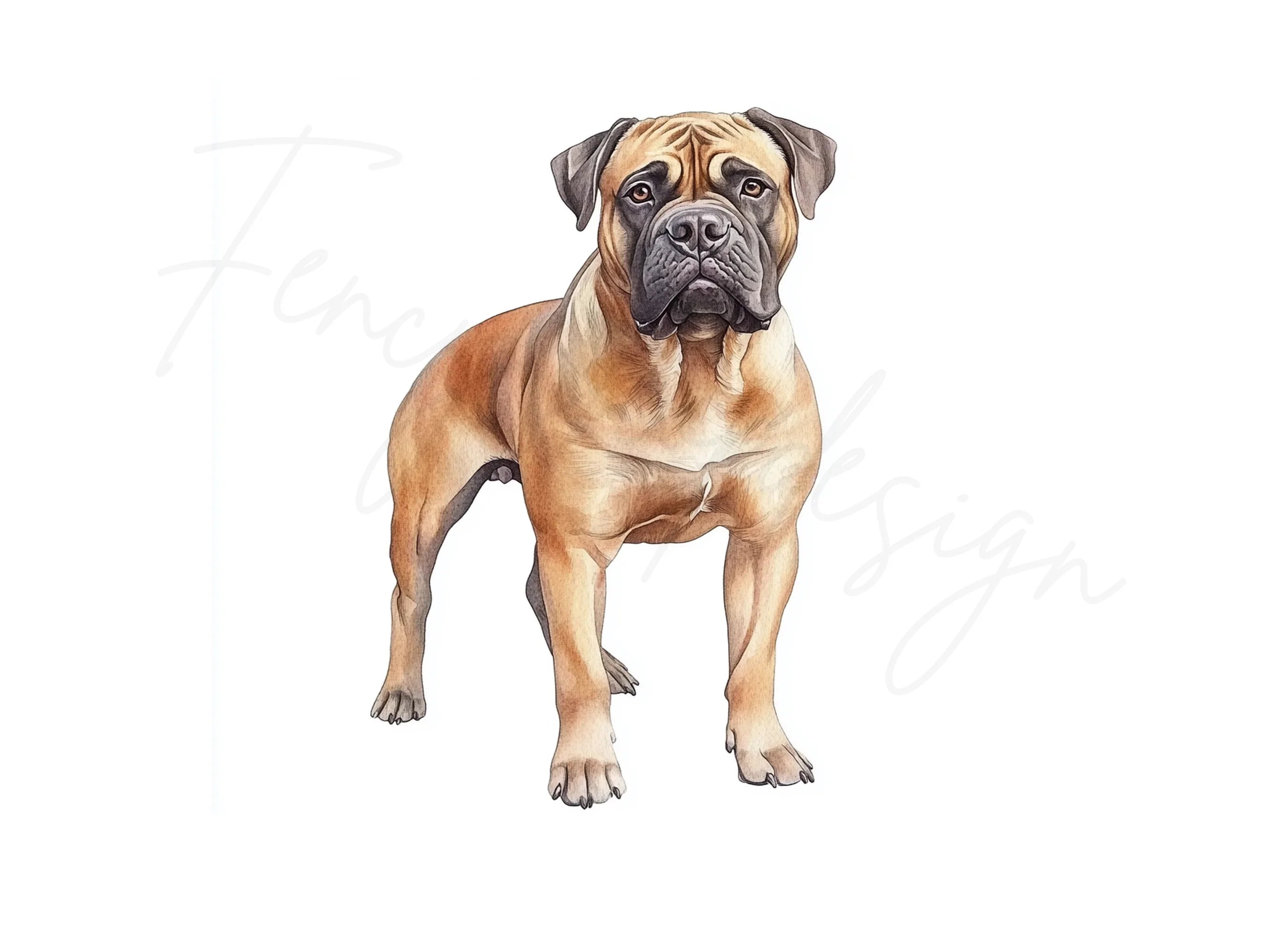 Majestic Bullmastiff Dog Clipart Bundle