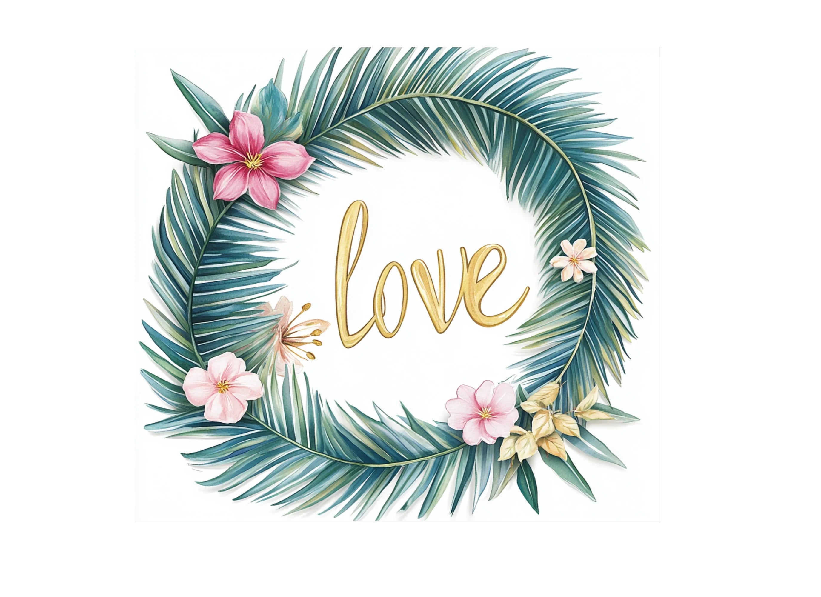 Tropical Leaves and Flowers Clipart Bundle