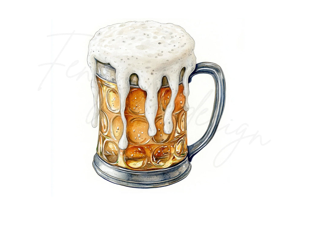 Frothy Beer Mugs Clipart Bundle