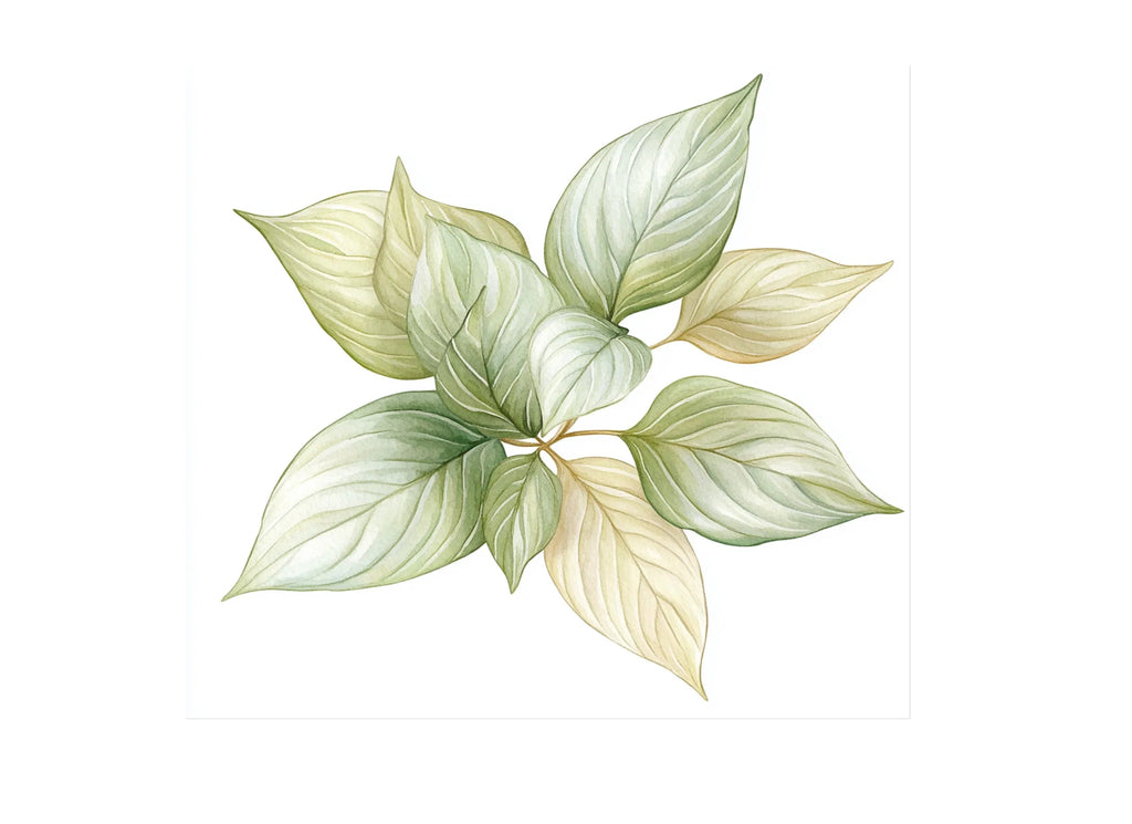 Green and White Leaves Clipart Bundle