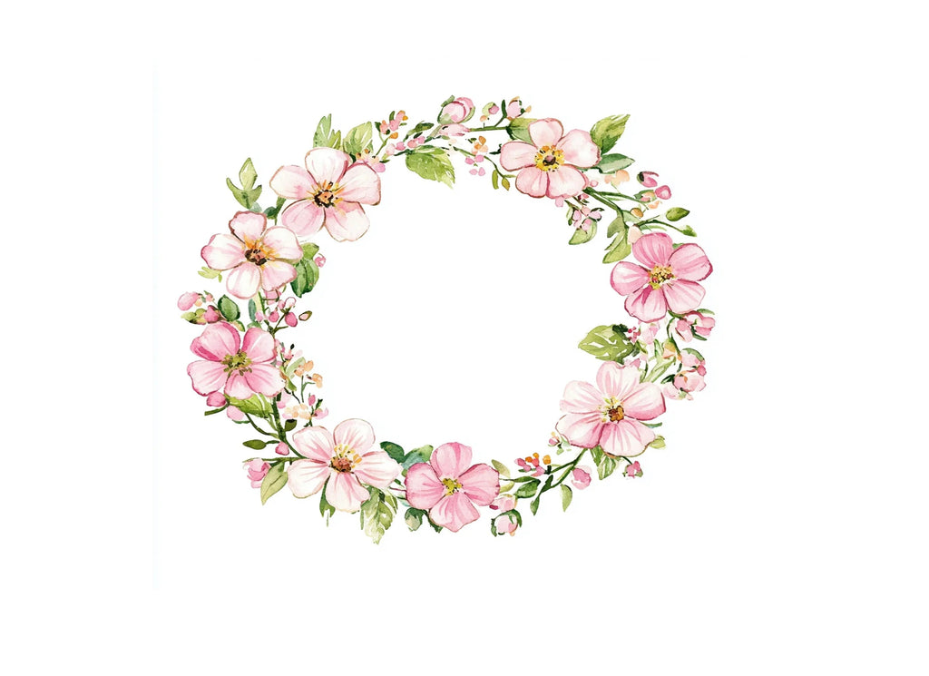 Pink Floral Wreaths Clipart Bundle