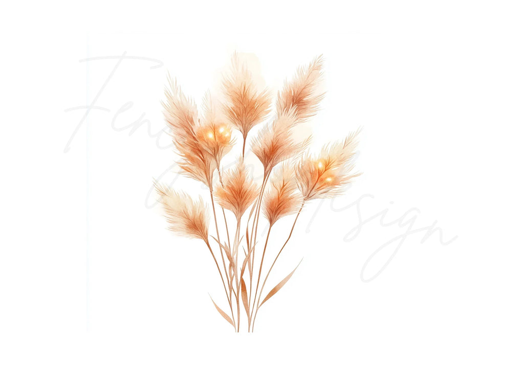 Pampas Grass Clipart Bundle