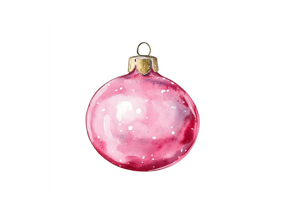Sparkling Pink Christmas Baubles Clipart Bundle