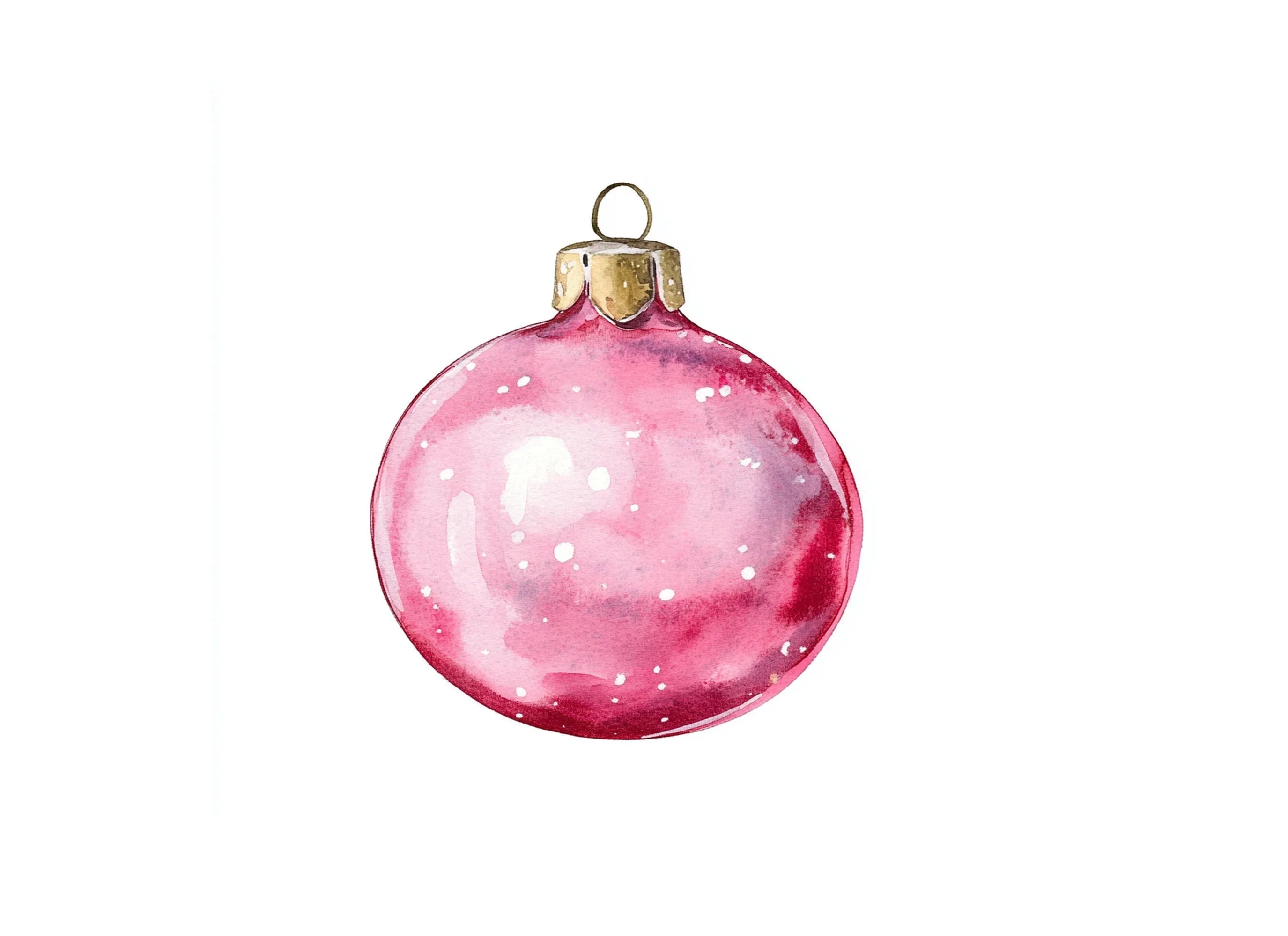 Sparkling Pink Christmas Baubles Clipart Bundle