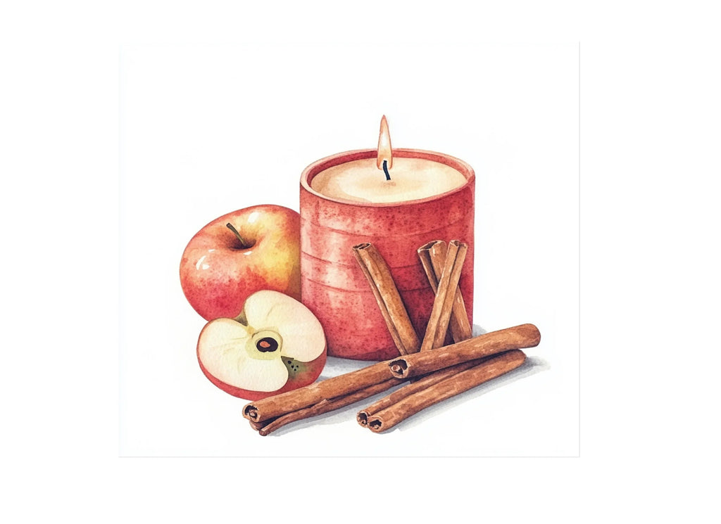 Apple Cinnamon Candle Clipart Bundle