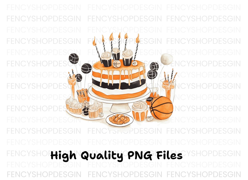 Basketball Themed Dessert Table Clipart Bundle