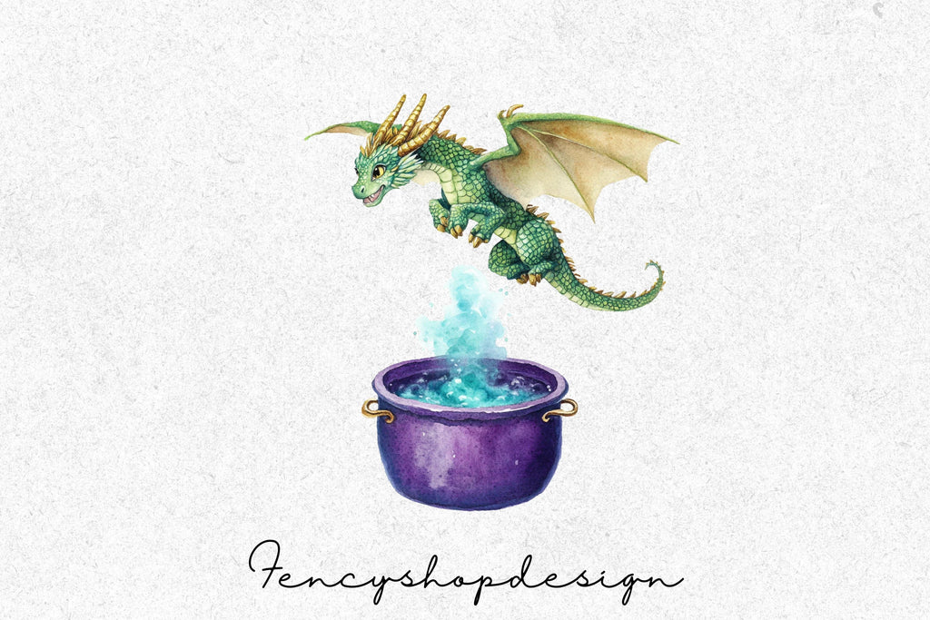 Magical Baby Dragon Clipart Bundle