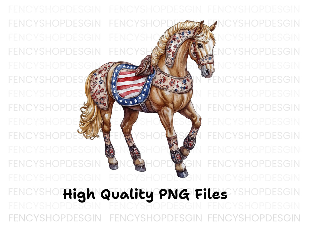 Patriotic Horse Clipart Bundle