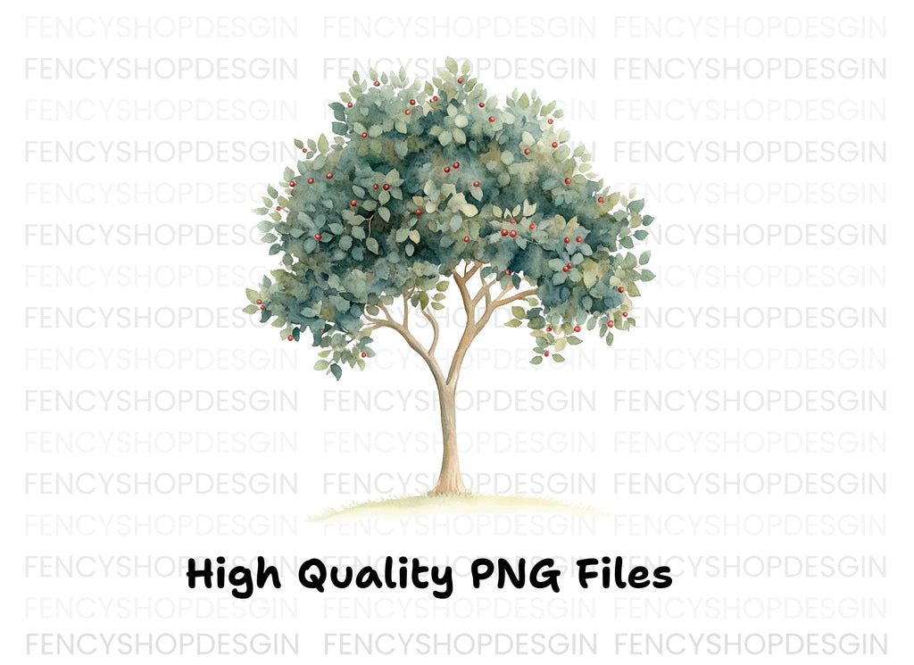 Berry Trees Clipart Bundle