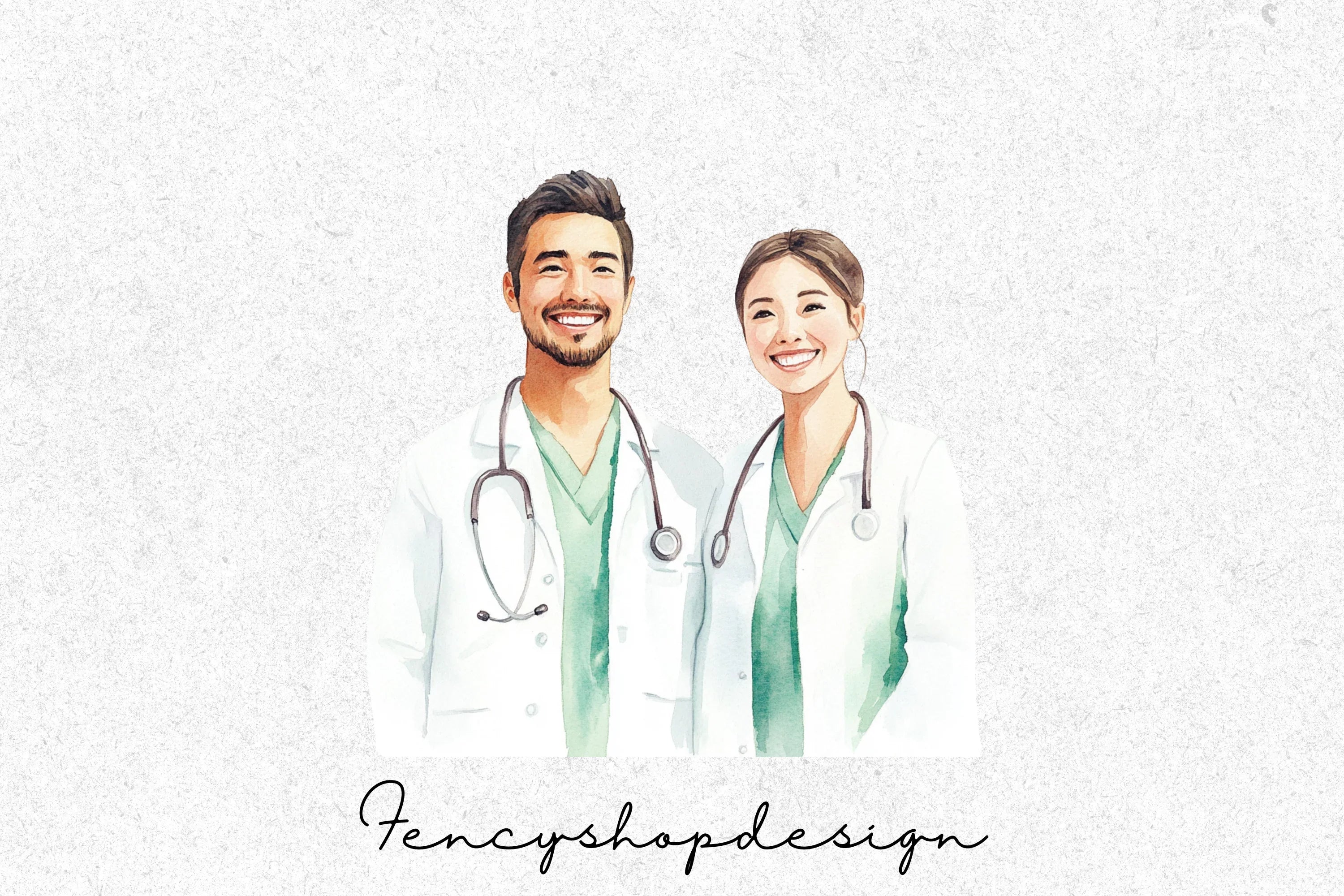 Diverse Medical Staff Clipart Bundle