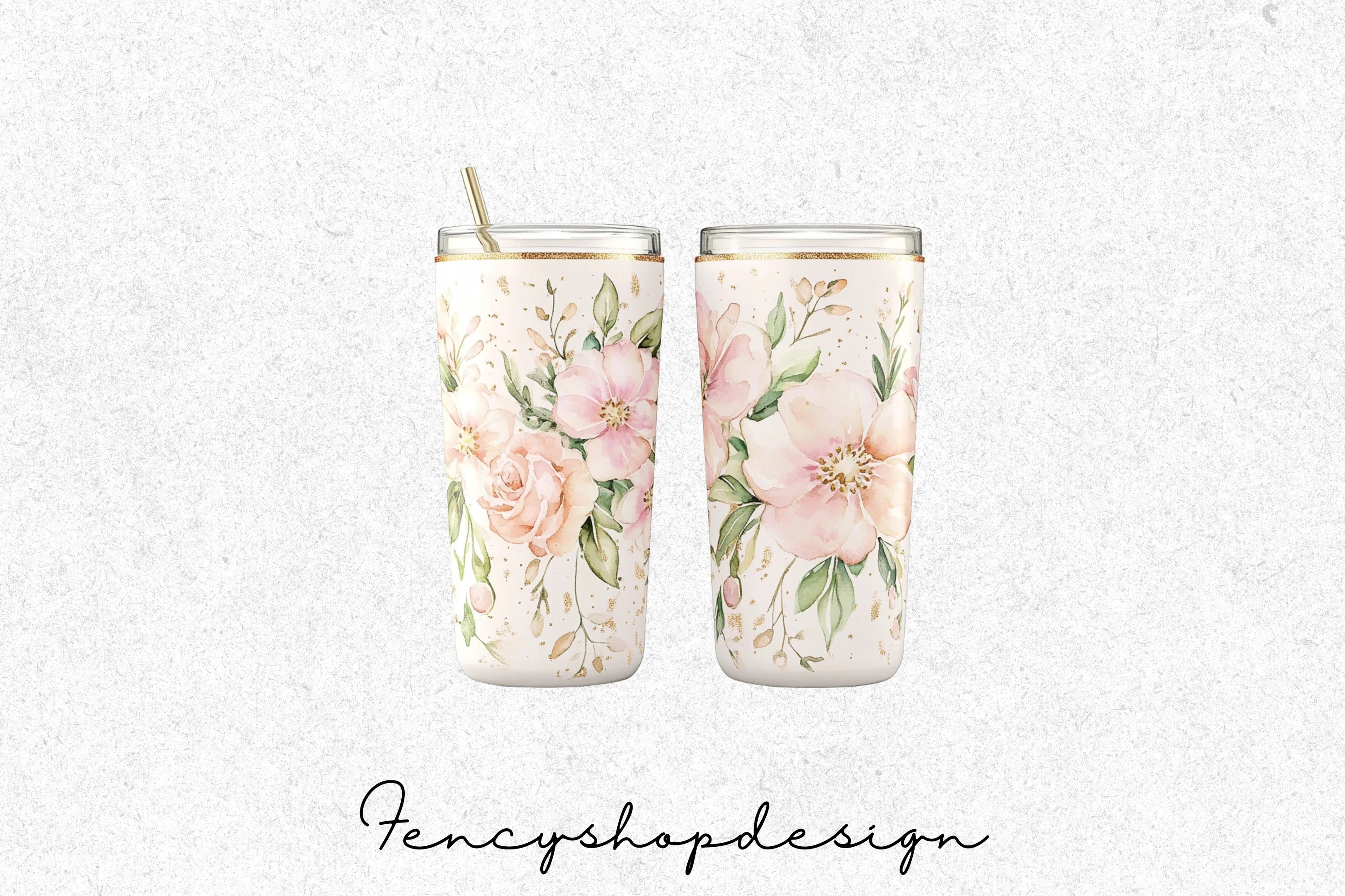 Floral Skinny Tumbler Clipart Bundle