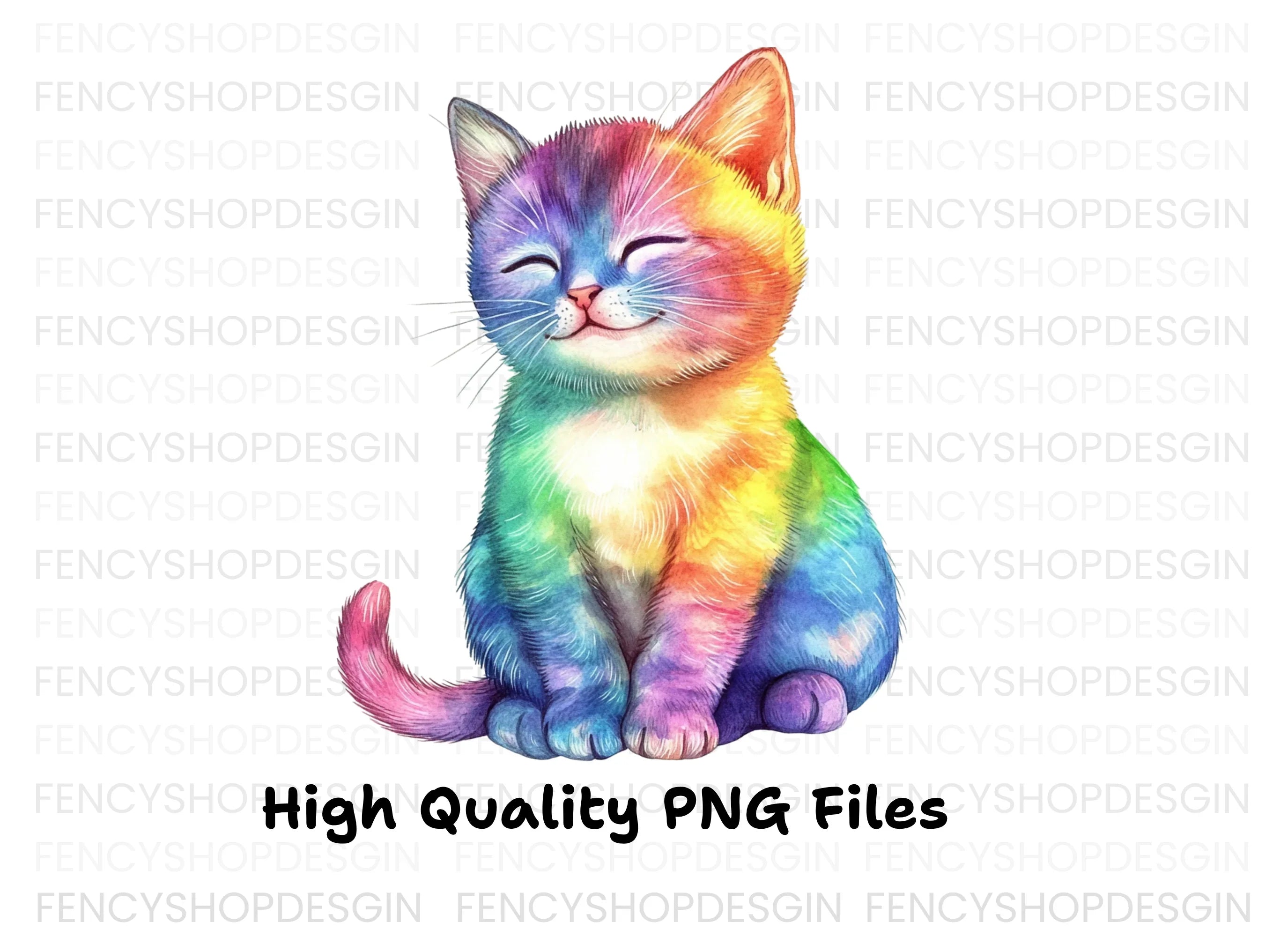 Rainbow Kittens Clipart Bundle