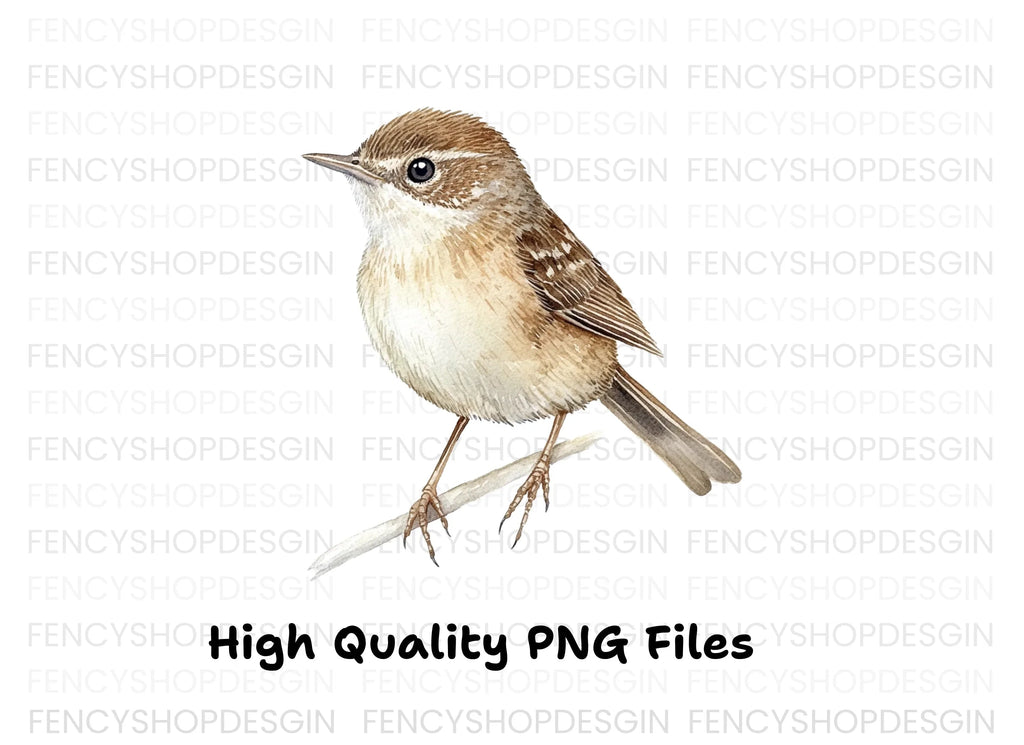 Small Brown Bird Perched Clipart Bundle